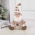 Christmas plush gnome with checkered knitted hat and snowflake pattern holiday decor - Santa Claus