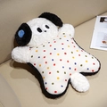 Cute cartoon dog plush pillow with colorful polka dots on a minimalist white sofa - 50x40cm / White Corgi