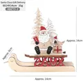 Addobbo natalizio da tavolo in legno a forma di slitta con Babbo Natale e XMAS - Stile Babbo Natale Regalo