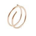 Sleek double hoop spiral nose ring in rose gold finish for piercing jewelry - Smooth Rose Gold