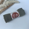 Olive green pleated bubble scarf made of cotton viscose with elegant wrinkle texture - Style #33