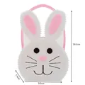 Cesta de Pascua de fieltro conejo blanco y rosa con bordes ondulados y asa - Estilo A Cesta de Conejo Blanco