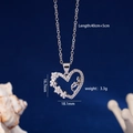 Collana a cuore argento con zirconi e micro-incisione su catena da 40+5 cm - Cuore 1016