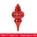 Red glitter striped onion Christmas hanging ornament, large turret shape for decor - Red Striped Gourd (17*37cm)