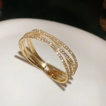Four Layer Cross Opening Style Gold