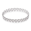 Hohlherz Gliederarmband aus poliertem Edelstahl in Silber mit 61mm Innendurchmesser - Z179 - Stahlfarbenes Armband