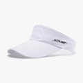 White quick-dry sun visor hat with black SPORT print and breathable mesh fabric - Adjustable / White
