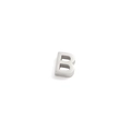 Macro detail of silver vintage 10mm stainless steel letter B charm for DIY jewelry - B Steel Color