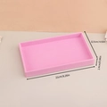 Pink velvet jewelry tray organizer with 21cm x 12.5cm size dimensions shown in detail - Empty Tray / Pink