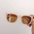 Lunettes de soleil polarisées roses carrées pour filles avec verres marron rétro - Rose