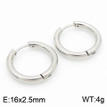 Polished silver stainless steel hoop earrings in 16x2.5mm size for a sleek unisex look - 16*2.5mm Steel Color Ke113203-zz / A Pair Of [inner Diameters]