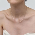 Collana a catena serpente in argento sterling S925 da 1 mm, finitura argento lucido - 1MM Argento (40+5CM) / Argento
