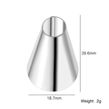 Stainless steel piping nozzle tip for cake decorating with 18.7mm base diameter - Design No.6