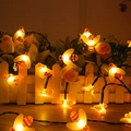 Solar powered honey bee LED string lights with warm yellow glow for outdoor garden decor - Lively Little Bee (warm Color)