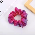 Metallic gradient scrunchie in rose red to purple shimmer fabric with high elasticity - Pink Purple Gradient
