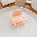 Chic pink marble pattern acetate hair claw clip for elegant ponytail styling - Peach Pink