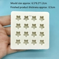 Moule étoile en silicone à 16 cavités pour chocolat DIY et loisirs créatifs - Silicone / 16 Cavités Pentagramme - Blanc