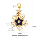 Pendente a stella dorato con intarsio in lazurite naturale e cristalli bianchi - Ciondolo Starburst in Lazurite e Zirconia (M529946-Lazurite)