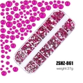 Rose pink flatback resin rhinestones in a 12-slot storage box for DIY nail art and crafts - Deep Rose Red (ZSHZ-861)