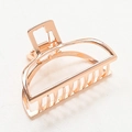 Elegant rose gold metal hair claw clip with a minimalist hollow semi-circle design - 4CM Mini Claw / Rose Gold