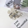 Elegant butterfly hair claw clip with grey marble pattern acetate on white card - Iridescent Gray