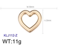 Ciondolo a cuore in acciaio inossidabile dorato lucido, misura 35mm x 35mm, 11g - Accessorio a Cuore Grande Oro 35mm (KLJ112-Z)