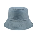 Cappello a secchiello pieghevole in cotone blu grigio con tesa cucita e protezione solare - M (56-58cm) / Blu Scuro/Nero
