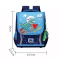 Navy blue space explorer backpack for kids featuring dinosaur astronaut graphic - Small (Suitable for Kindergarten) / Sky Blue