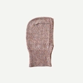 Pink speckled knit balaclava beanie hat for women featuring warm ribbed texture details - 39x22cm / Light Pink