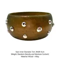 Bracciale largo retrò in legno marrone scuro con borchie argentate stile punk - 3# Bracciale-Caffè Scuro / Diametro Interno 7.0cm/Larghezza 4.0cm
