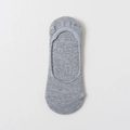 Grey low-cut cotton invisible boat socks with anti-slip silicone and fine mesh texture - One Size / Gray