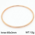 3mm minimalist rose gold titanium steel round bangle bracelet inner diameter 65mm - 1Pc-Rose Gold (KB179812-LO)