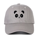 Gorra de béisbol de algodón gris con bordado de panda y una visera curva clásica - Gris