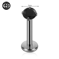 G23 titanium flat back piercing stud with 3mm black multifaceted zircon stone setting - 1.2x8mm / Silver Base With 3mm Black Zirconia