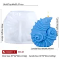 Moule en silicone conque pour bougies et résine, modèle HY-87 avec dimensions - Conque D (HY-87)