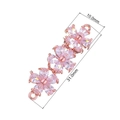 Rose gold triple flower connector with pink zircon, length 31mm for jewelry making - Rose Gold Triple Flower with Pink Zirconia (L0663-C)