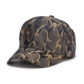 Detailansicht der Camouflage-Baseballkappe mit Fokus auf Nähten und Luftlöchern - Tan Camouflage (B)