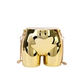Unique gold torso shaped chain bag with mirror finish for parties and events - Gold