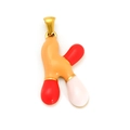 18k gold plated stainless steel letter K pendant with colorful enamel finish - Sp640g-k (single Pendant)