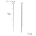 Elegant long tassel earrings with silver chains and white pearls, length 9.3cm, weight 7g - Silver Pearl Chain Tassel