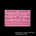 Rosa Silikonform mit Rindenstruktur und Schnörkelmustern für Fondant und DIY-Modelliermasse - Stil 04013 Rosa