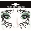 Face art decor spider web stickers with black glitter and rhinestones for Halloween party - Spider Web