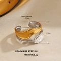 Zweifarbiger gewellter Edelstahlring in Gold und Silber, offenes Design für Damen - Unregelmäßiger Wellenstil (Stil 6)