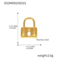 Minimalist 18k gold-plated stainless steel padlock pendant with 15.3mm height measurement - Lock Shape (D22) / Gold