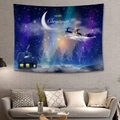 Tapiz navideño con trineo de Papá Noel sobre bosque nevado para decorar paredes - 150x130cm / Patrón 1