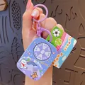 Portachiavi e porta tessere a cartone animato viola chiaro con orsetto che pattina - Viola
