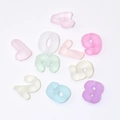 Frosted resin number beads in macaron colors for DIY jewelry and phone chain making - Transparent Frosted Mixed Colors
