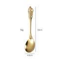 Gouden 304 roestvrijstalen lepel in koninklijke stijl met vintage gegraveerd, 19cm - Gouden ronde dinerlepel