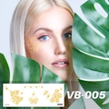 Gold metallic temporary face tattoos with floral and star patterns style VB-005 - Geometric Floral Butterfly (VB-005)