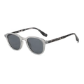 Modische Sonnenbrille mit transparentem grauem Rahmen und Bügeln in Schildpatt - Grauer Rahmen Graue Gläser
